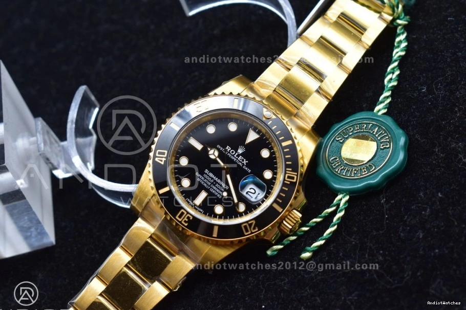 VSF Best LN 1:1 Bold Steel YG Edition Black 904L 1138 VS Ceramic Submariner 126618 0224